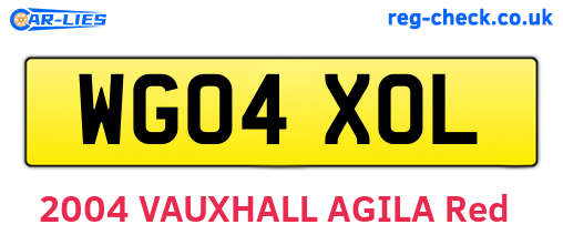 WG04XOL are the vehicle registration plates.