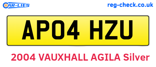 AP04HZU are the vehicle registration plates.