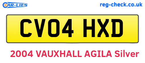 CV04HXD are the vehicle registration plates.