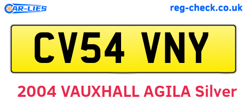 CV54VNY are the vehicle registration plates.