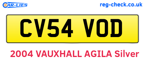 CV54VOD are the vehicle registration plates.