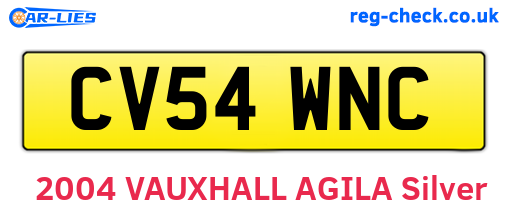 CV54WNC are the vehicle registration plates.
