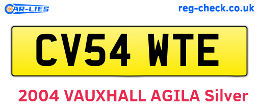CV54WTE are the vehicle registration plates.