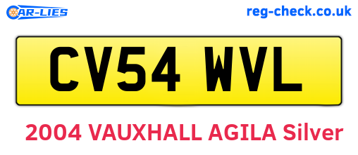CV54WVL are the vehicle registration plates.