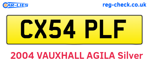 CX54PLF are the vehicle registration plates.