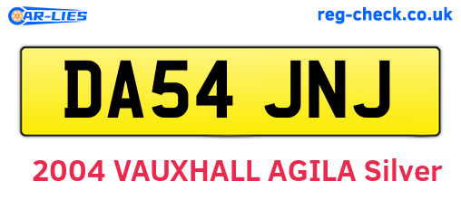 DA54JNJ are the vehicle registration plates.