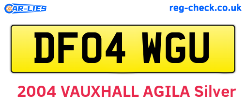 DF04WGU are the vehicle registration plates.