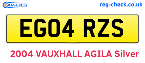 EG04RZS are the vehicle registration plates.