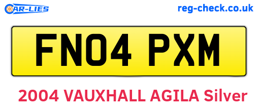 FN04PXM are the vehicle registration plates.