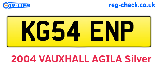 KG54ENP are the vehicle registration plates.
