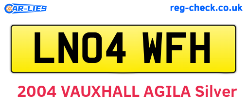 LN04WFH are the vehicle registration plates.