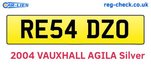 RE54DZO are the vehicle registration plates.