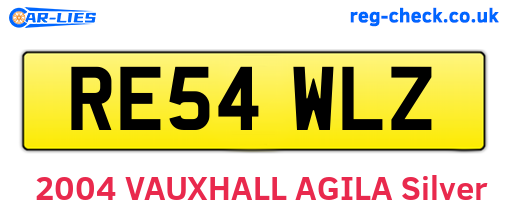 RE54WLZ are the vehicle registration plates.