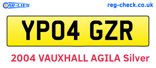YP04GZR are the vehicle registration plates.