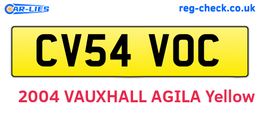 CV54VOC are the vehicle registration plates.