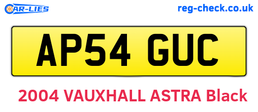 AP54GUC are the vehicle registration plates.
