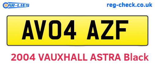 AV04AZF are the vehicle registration plates.