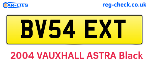 BV54EXT are the vehicle registration plates.