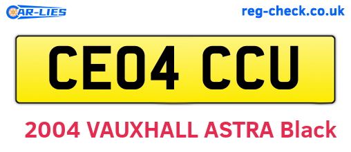 CE04CCU are the vehicle registration plates.