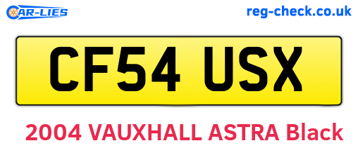 CF54USX are the vehicle registration plates.