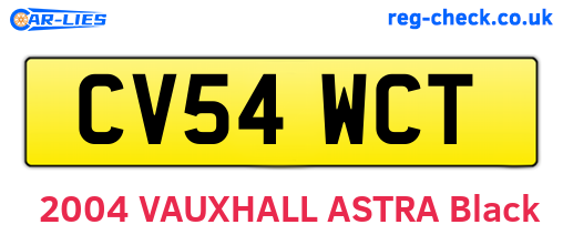 CV54WCT are the vehicle registration plates.