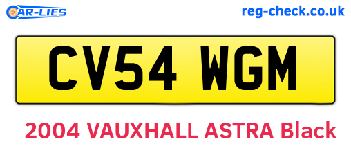 CV54WGM are the vehicle registration plates.