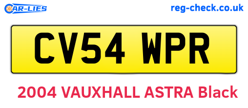CV54WPR are the vehicle registration plates.