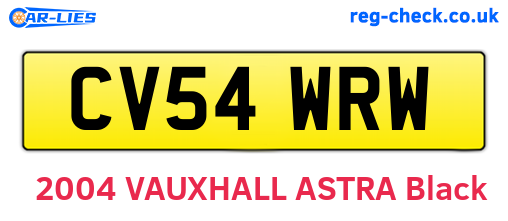 CV54WRW are the vehicle registration plates.