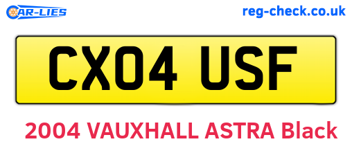 CX04USF are the vehicle registration plates.
