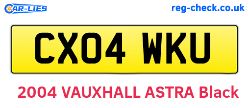 CX04WKU are the vehicle registration plates.