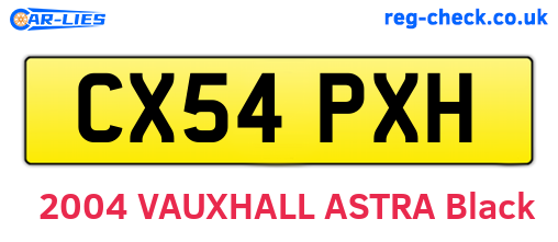 CX54PXH are the vehicle registration plates.