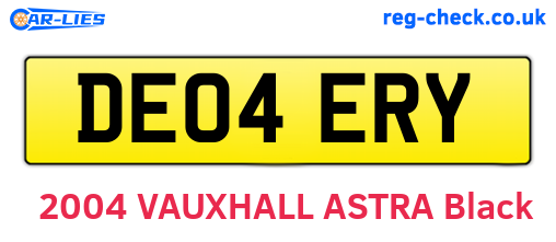 DE04ERY are the vehicle registration plates.