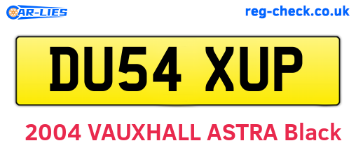 DU54XUP are the vehicle registration plates.