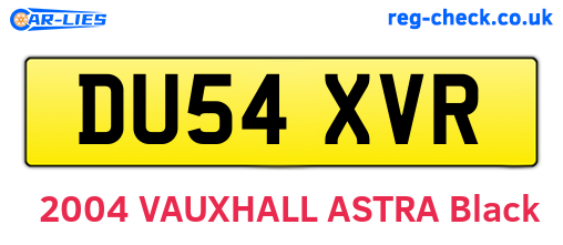 DU54XVR are the vehicle registration plates.