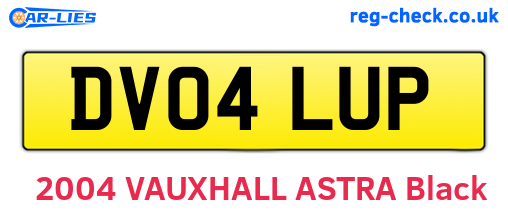 DV04LUP are the vehicle registration plates.