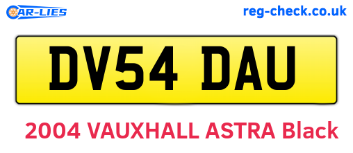 DV54DAU are the vehicle registration plates.