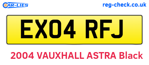 EX04RFJ are the vehicle registration plates.