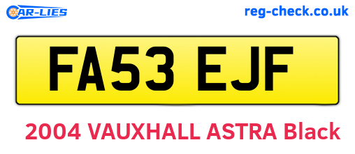 FA53EJF are the vehicle registration plates.