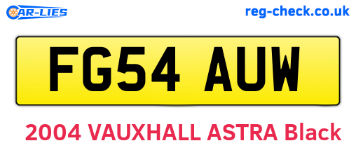 FG54AUW are the vehicle registration plates.