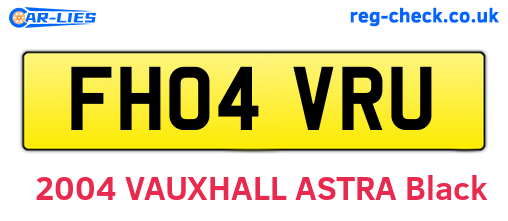 FH04VRU are the vehicle registration plates.