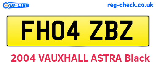 FH04ZBZ are the vehicle registration plates.