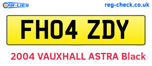 FH04ZDY are the vehicle registration plates.