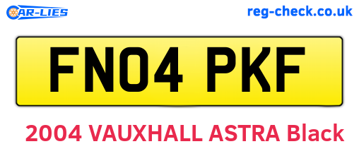FN04PKF are the vehicle registration plates.