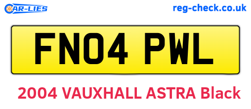 FN04PWL are the vehicle registration plates.