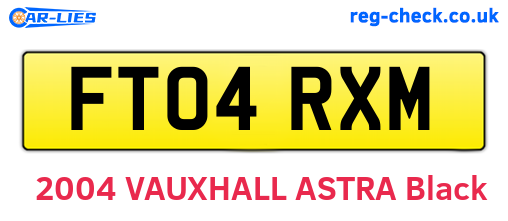FT04RXM are the vehicle registration plates.