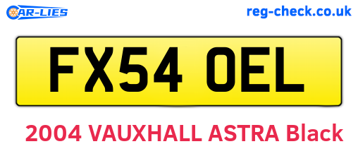 FX54OEL are the vehicle registration plates.