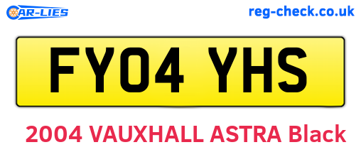 FY04YHS are the vehicle registration plates.