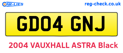 GD04GNJ are the vehicle registration plates.
