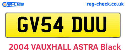 GV54DUU are the vehicle registration plates.