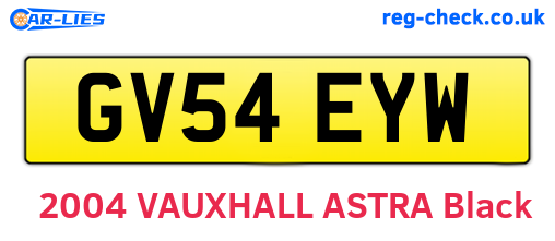 GV54EYW are the vehicle registration plates.